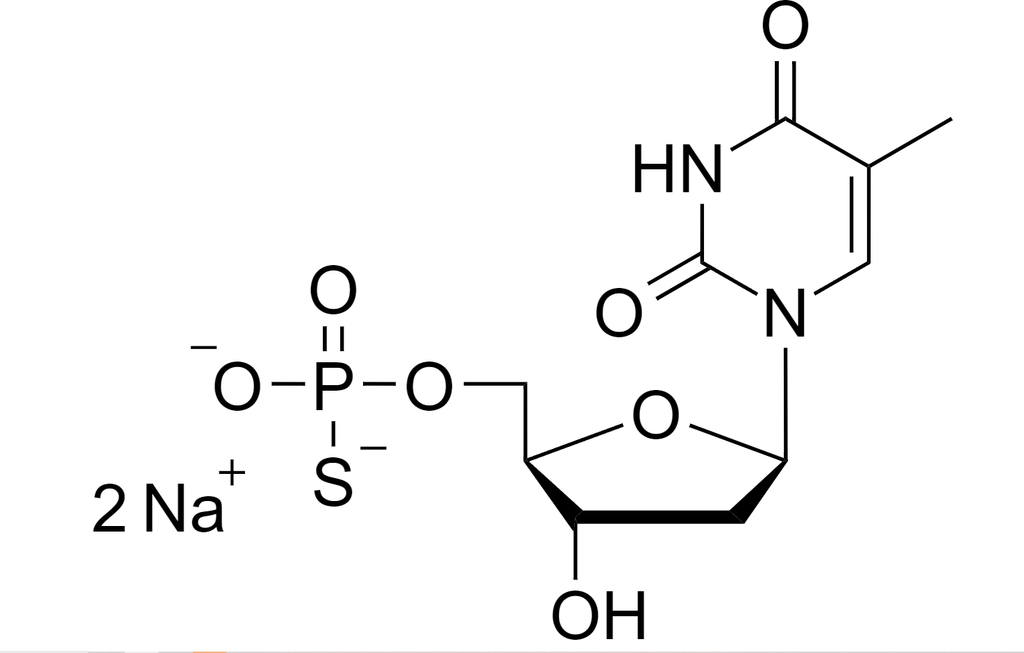 Thymidine-5'-O-monophosphorothioate (5'TMPS), sodium salt - 5 umol (~1.6 mg)